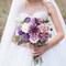 Artificial Purple Flowers Combo Silk Mix Peony Rose Hydrangea Fake Flowers (Purple)